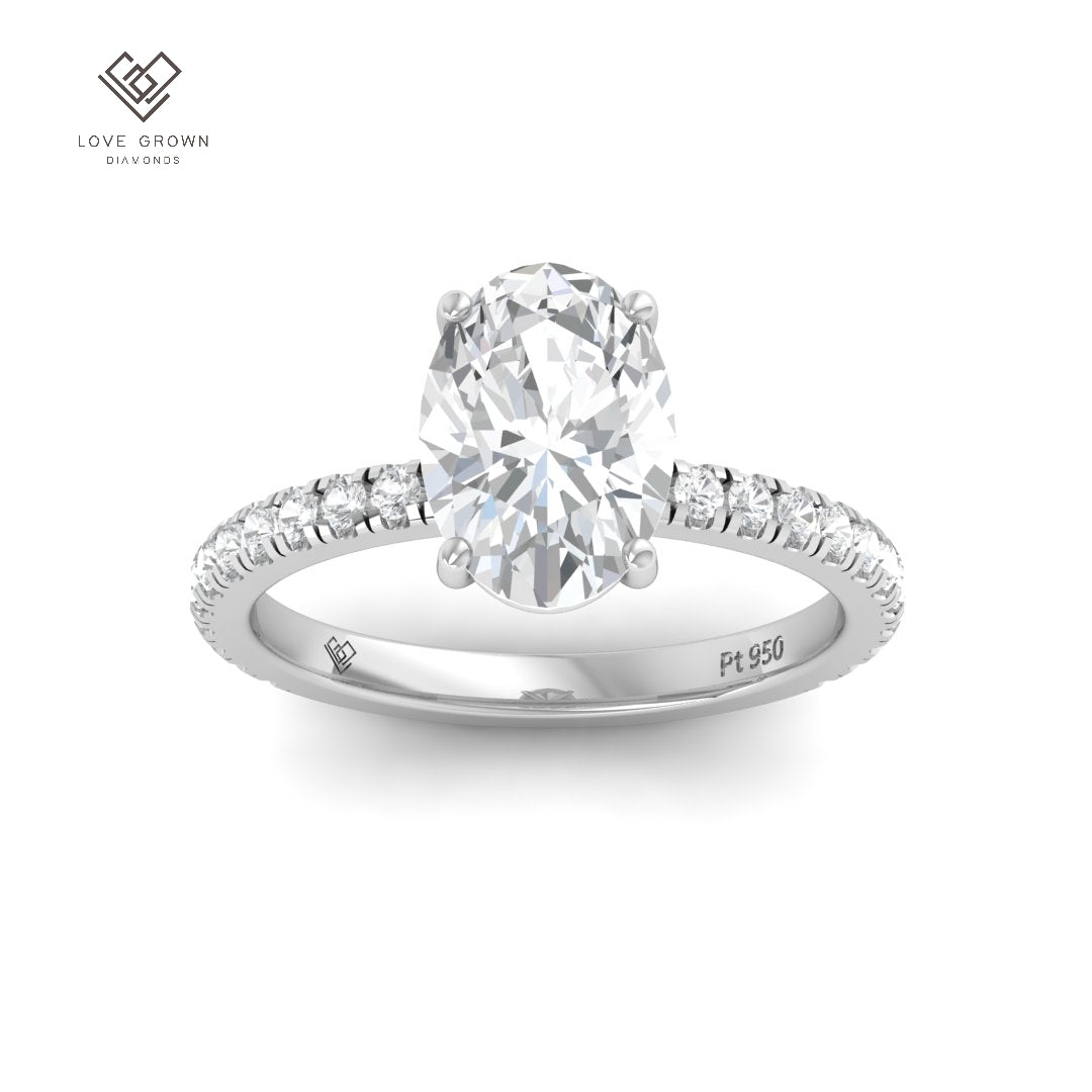Abigail Oval With Diamond Band Engagement Ring