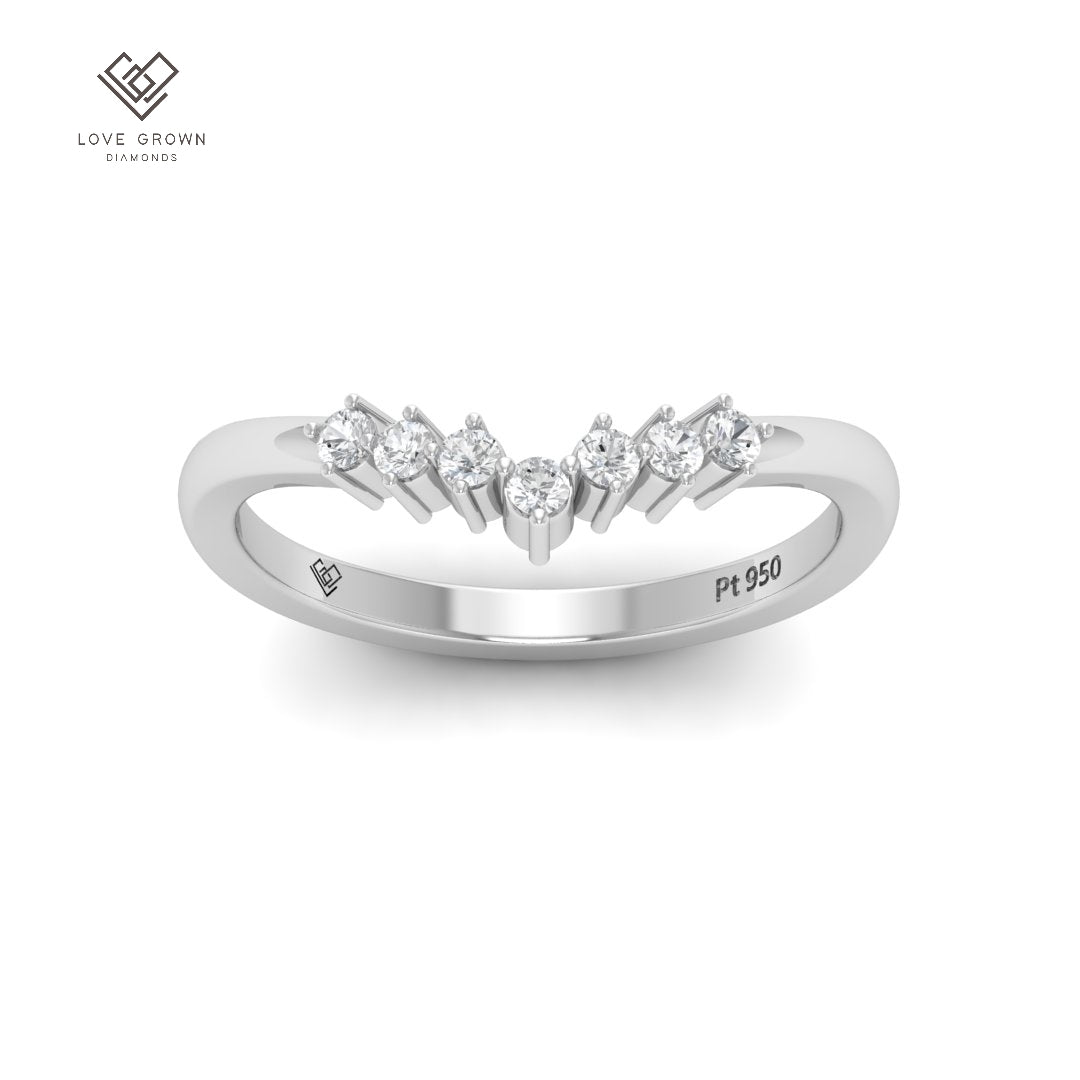 Clara Round Cut V Diamond Wedding Band