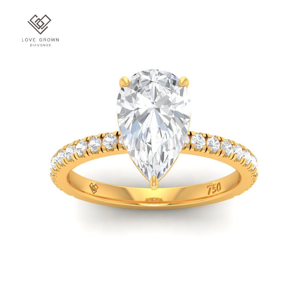 Abigail Pear With Diamond Band Engagement Ring