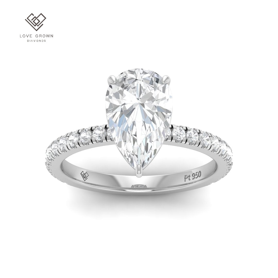 Abigail Pear With Diamond Band Engagement Ring