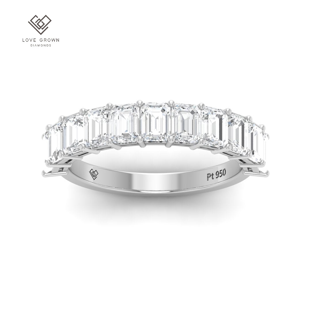 Helene Emerald cut Diamond Wedding Band