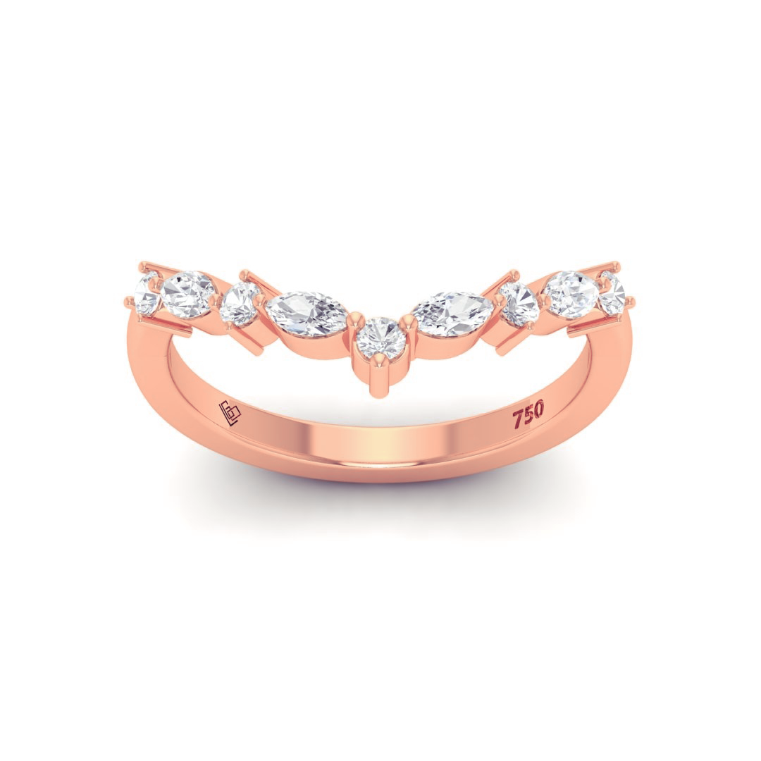 Jolene 2 stone Cut  Diamond Wedding Band