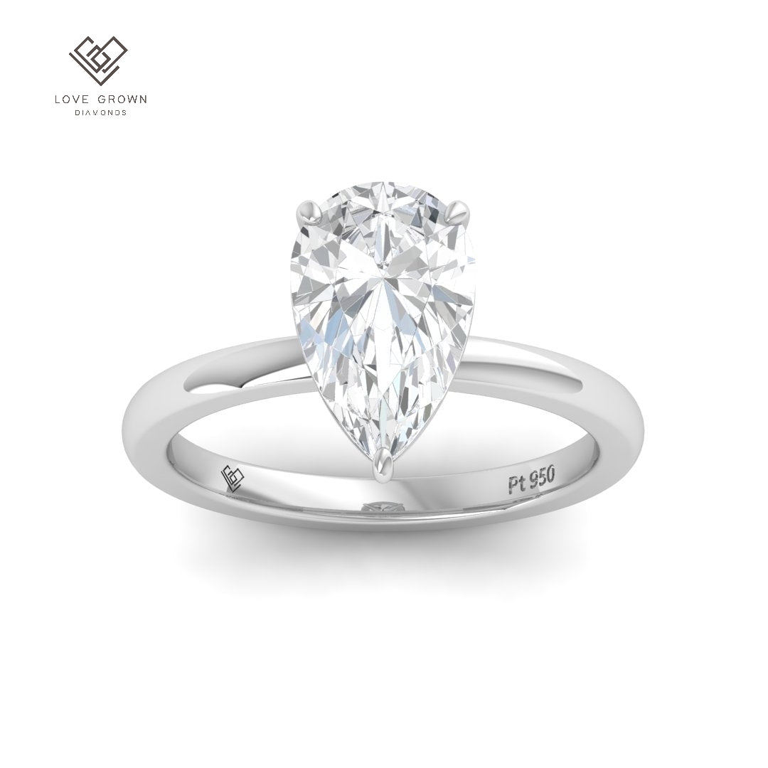 Noémie Solitaire Pear Cut With Diamond Engagement Ring