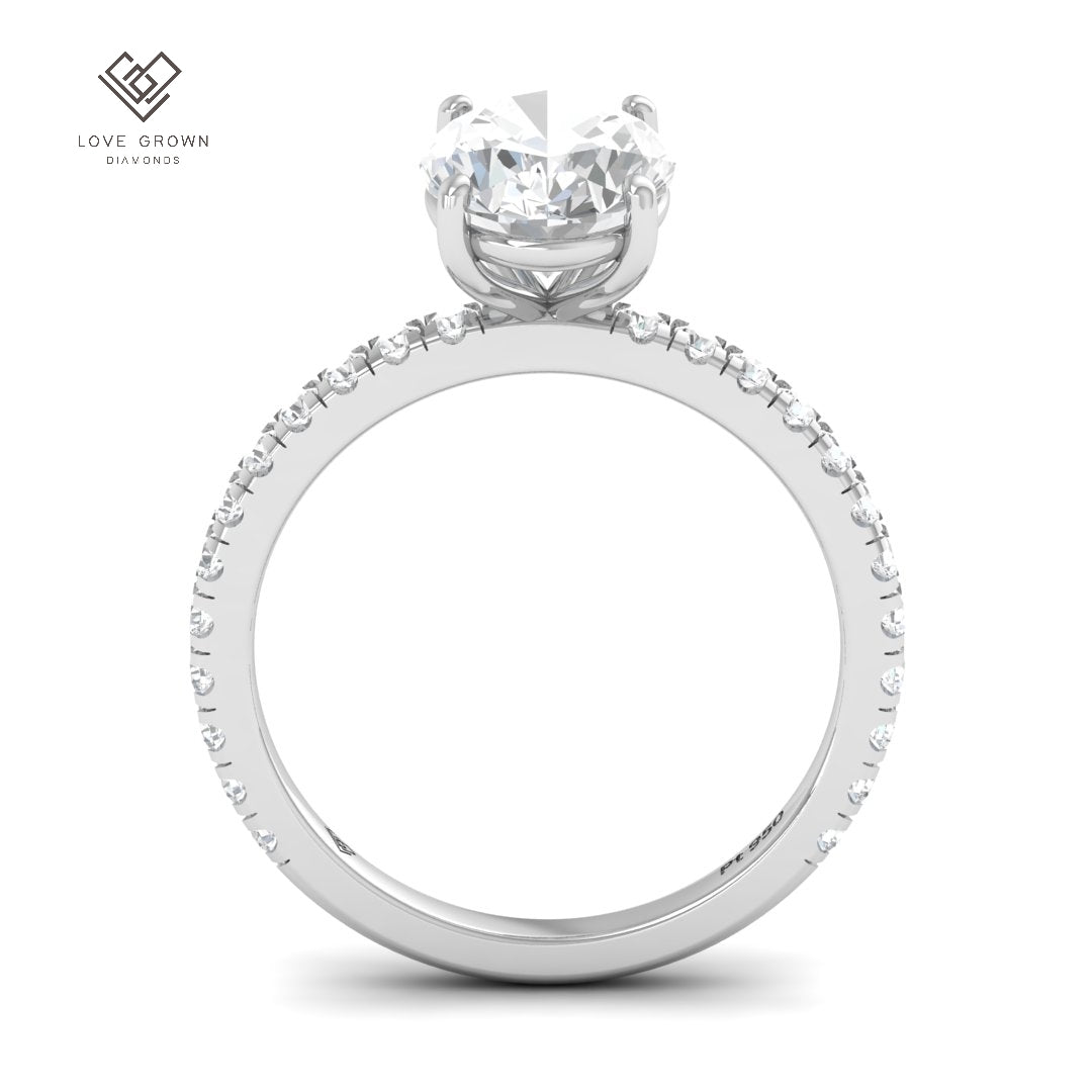 Abigail Oval With Diamond Band Engagement Ring