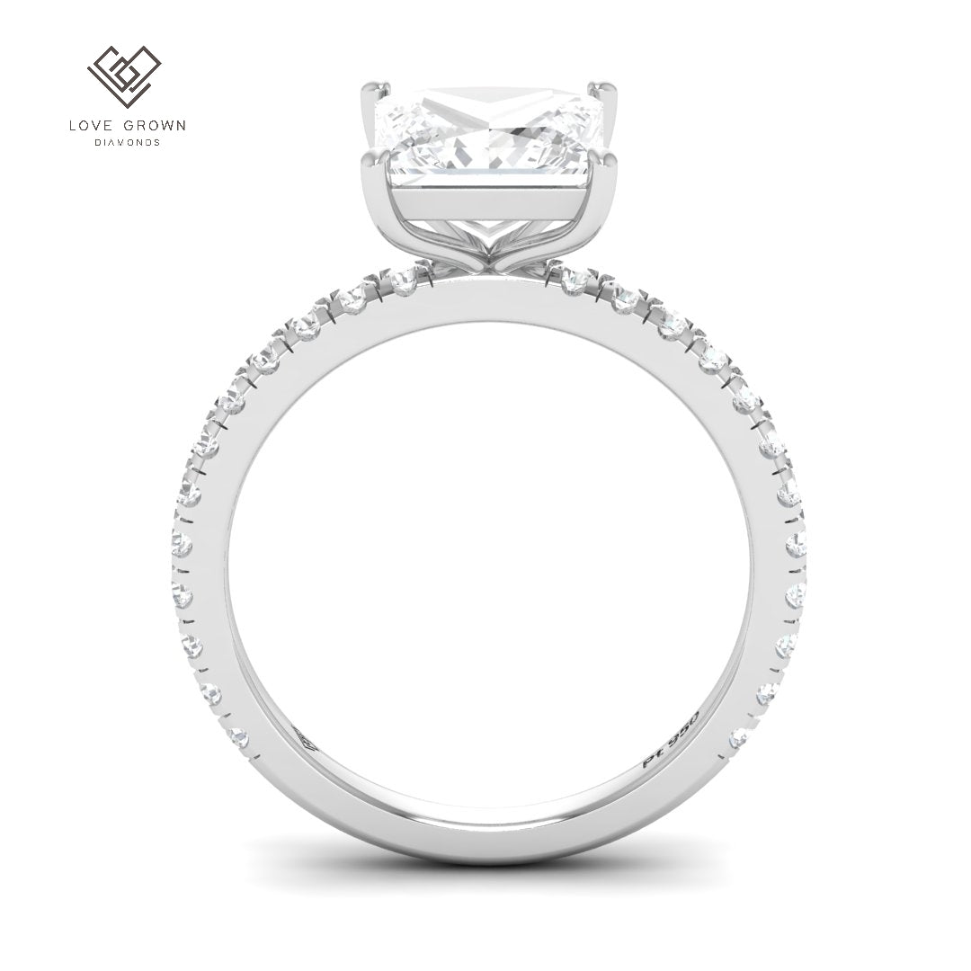 Abigail Princess With Diamond Band Engagement Ring