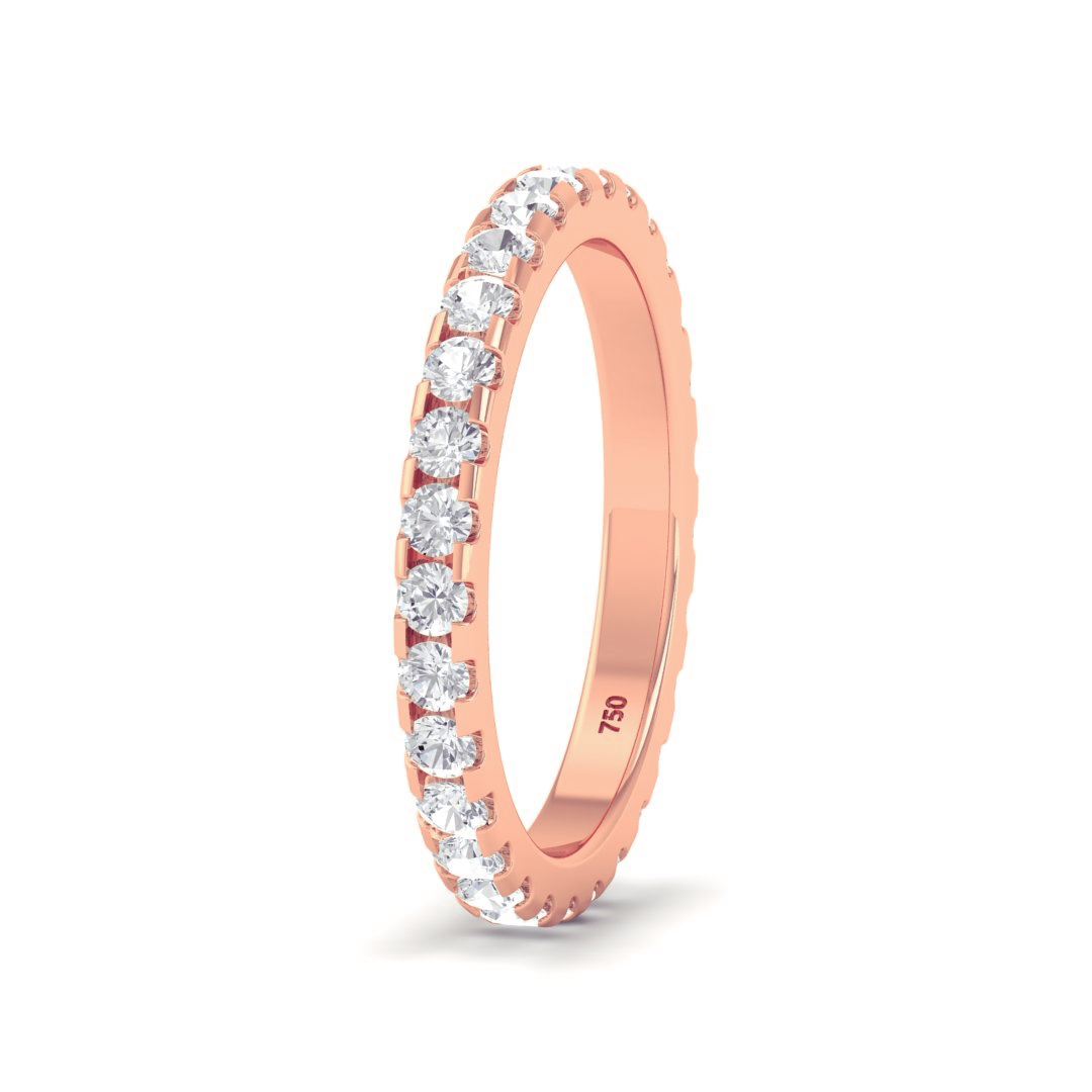 Enora Round cut wedding band 1.00 Ct