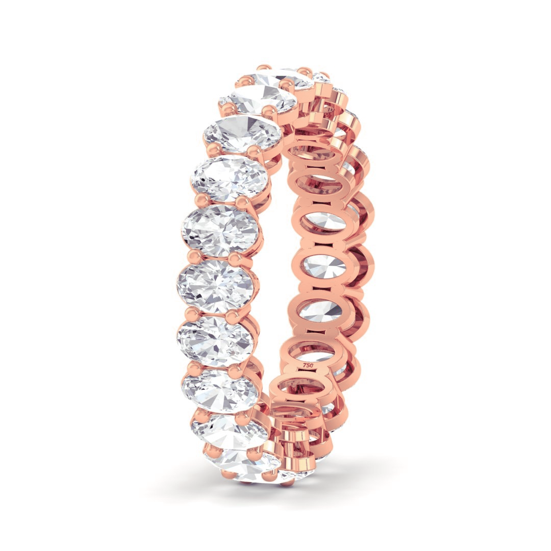 Vivian Oval cut wedding band 3.00 Ct