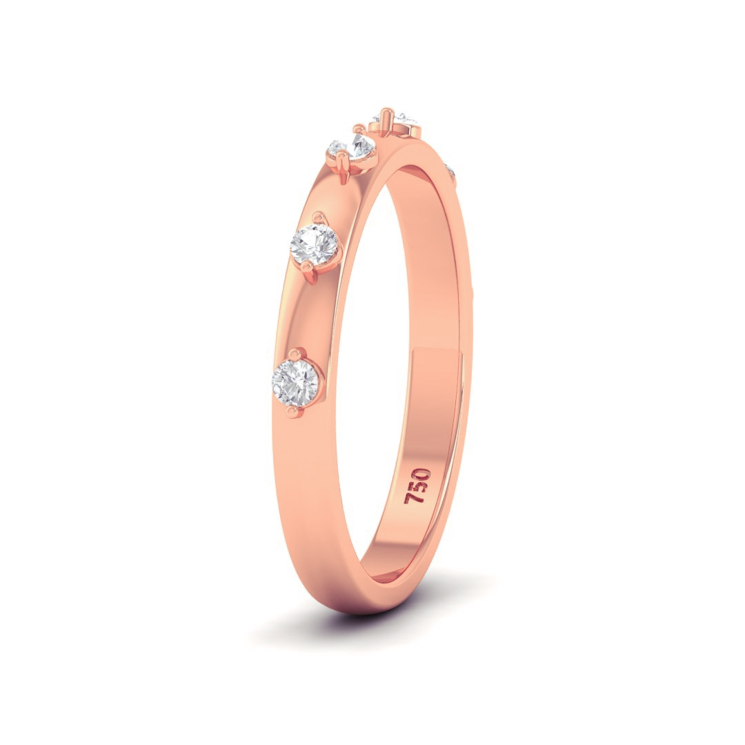 Piper Round Cut Diamond Wedding Band