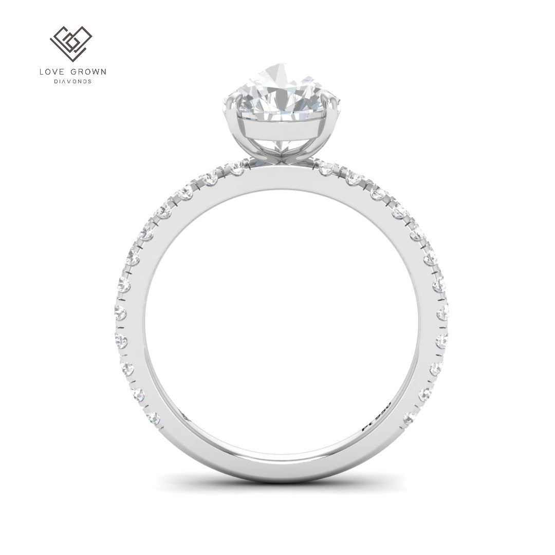 Abigail Pear With Diamond Band Engagement Ring