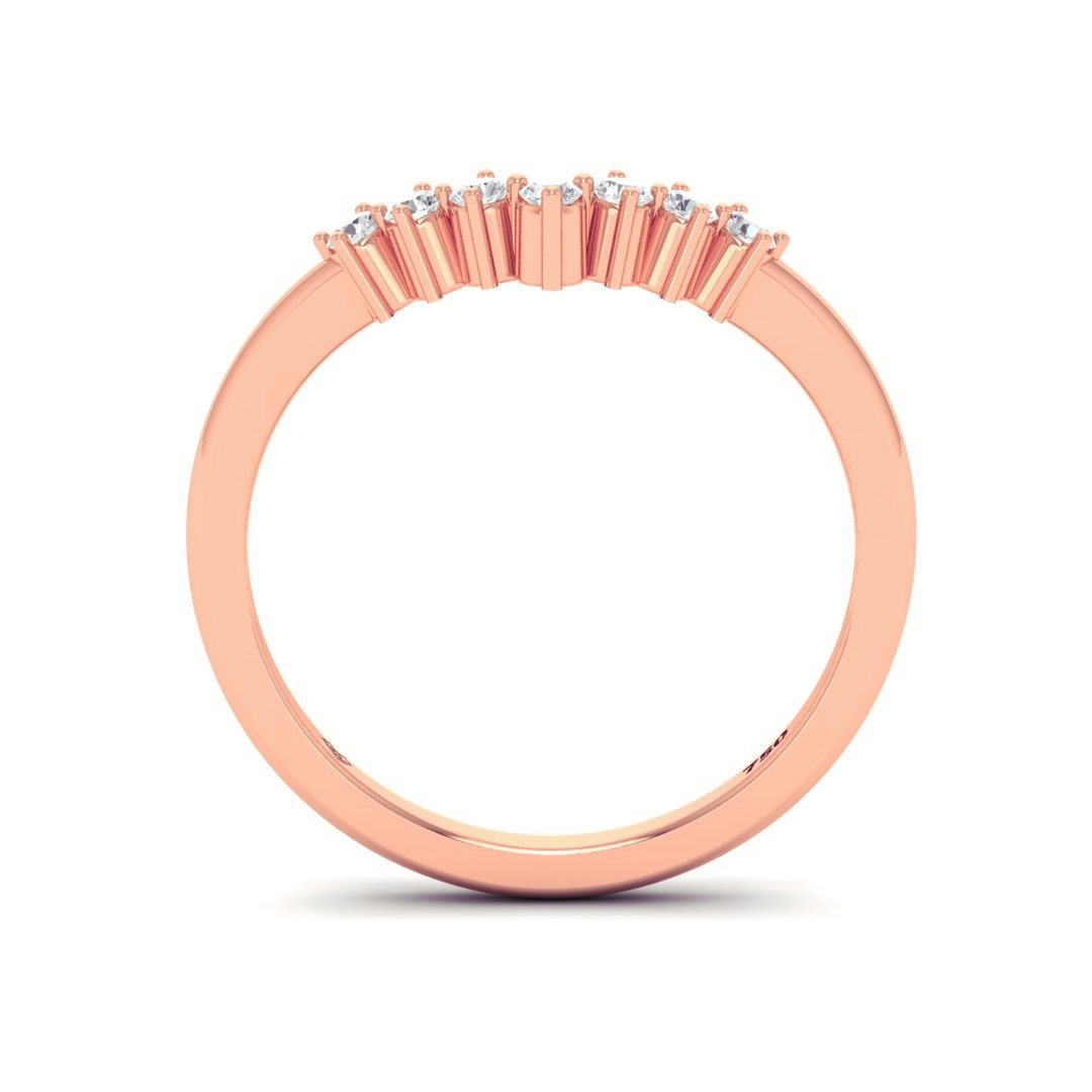 Clara Round Cut V Diamond Wedding Band