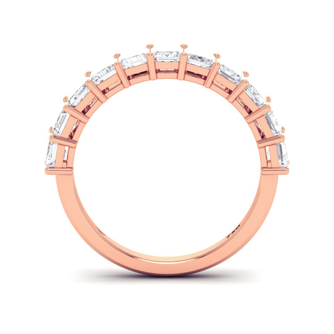 Helene Emerald cut Diamond Wedding Band