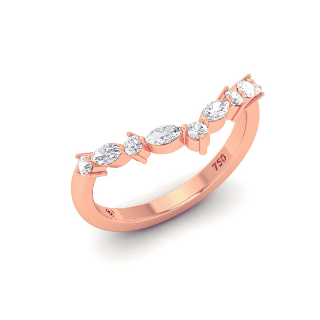 Jolene 2 stone Cut  Diamond Wedding Band