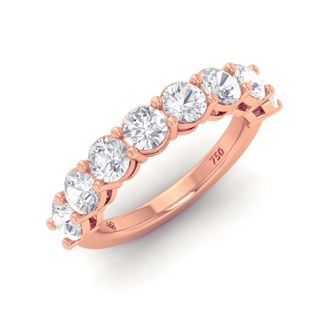 Eli Round cut wedding band 2.50 Ct