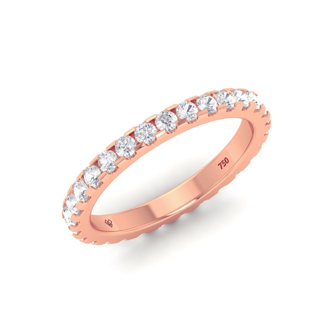 Enora Round cut wedding band 1.00 Ct