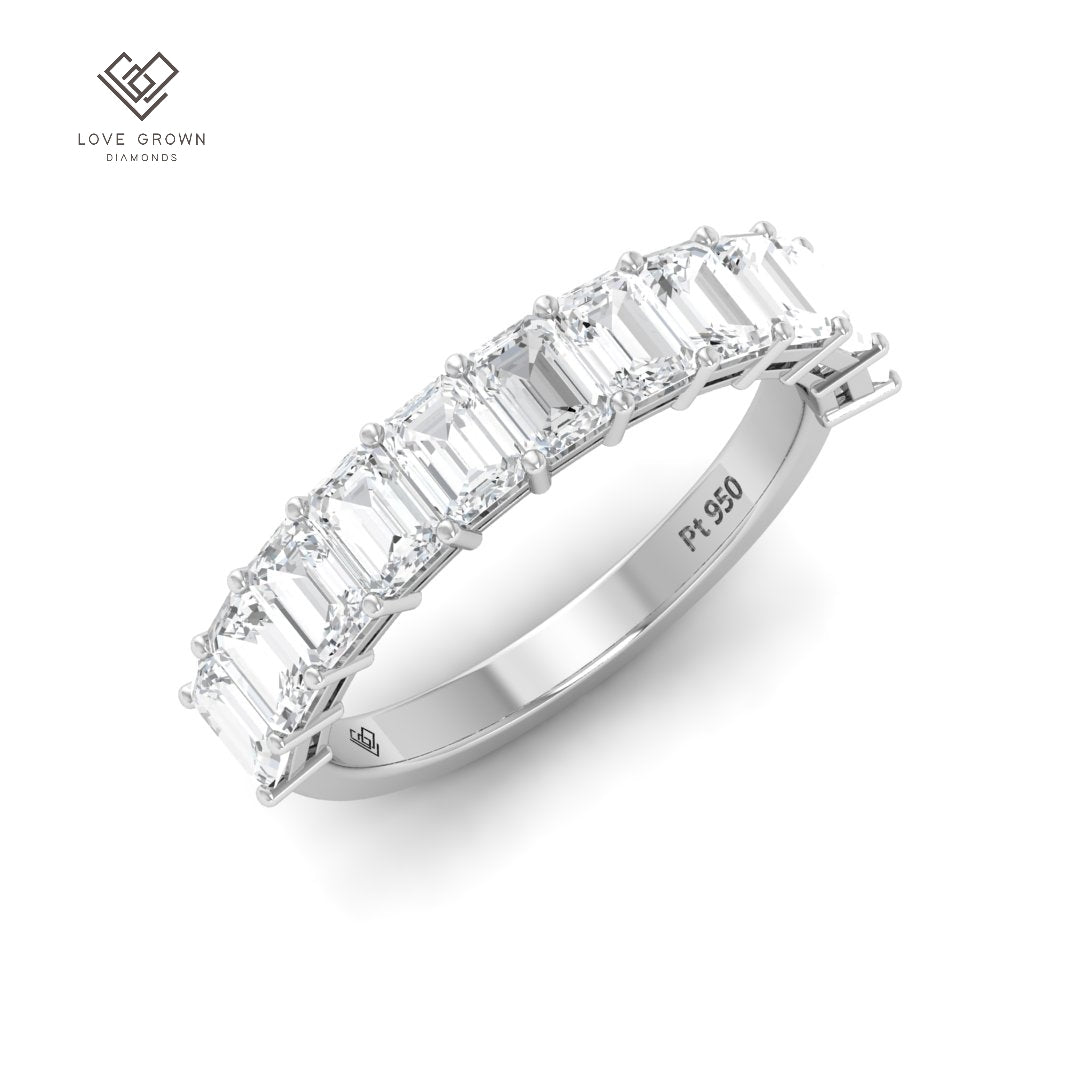 Helene Emerald cut Diamond Wedding Band