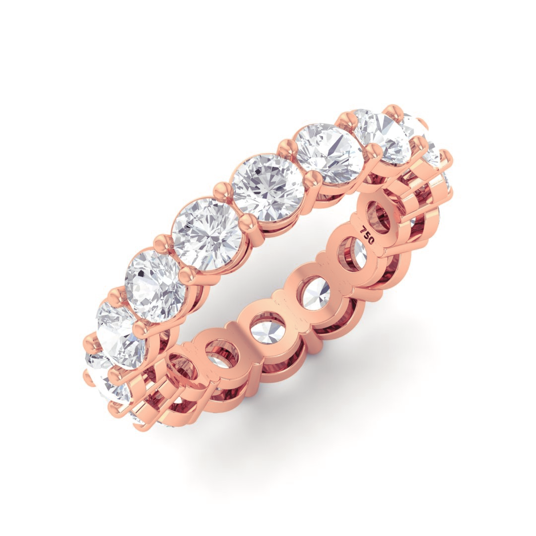 Edra Round cut wedding band 5.00 Ct