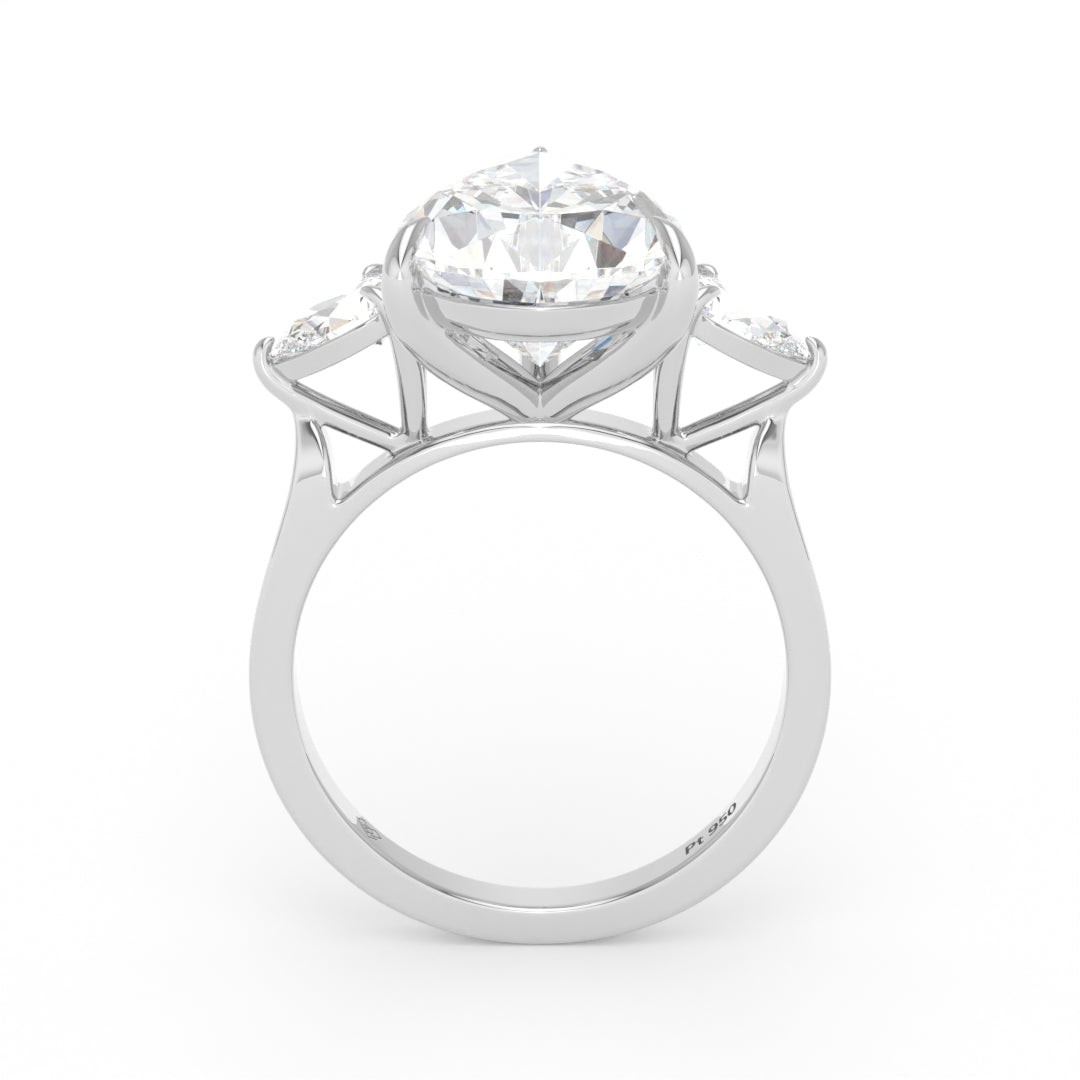 Sofia Pear Cut Diamond Engagement Ring With A Pear Cut Side Diamonds