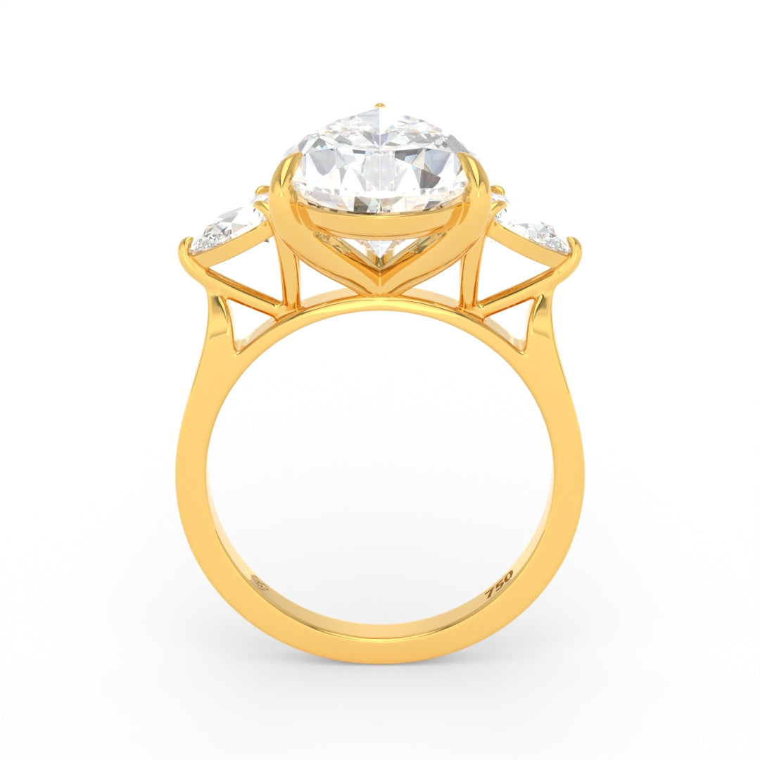 Sofia Pear Cut Diamond Engagement Ring With A Pear Cut Side Diamonds