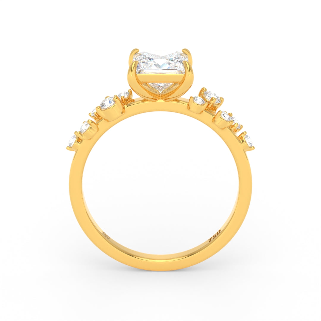 Layla Princess Cut Diamond Engagement Ring With Accent Band