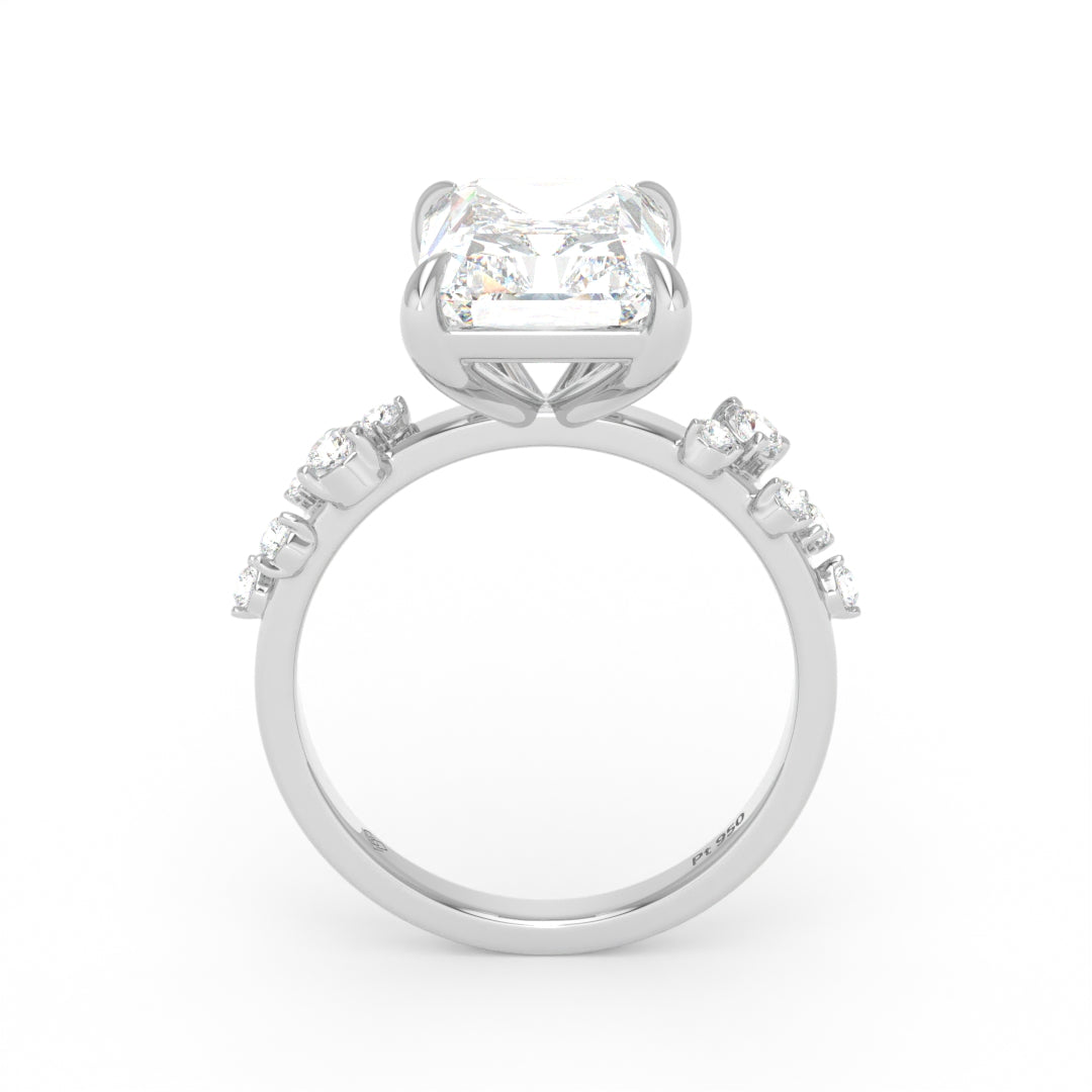 Layla Radiant Cut Diamond Engagement Ring With Accent Band