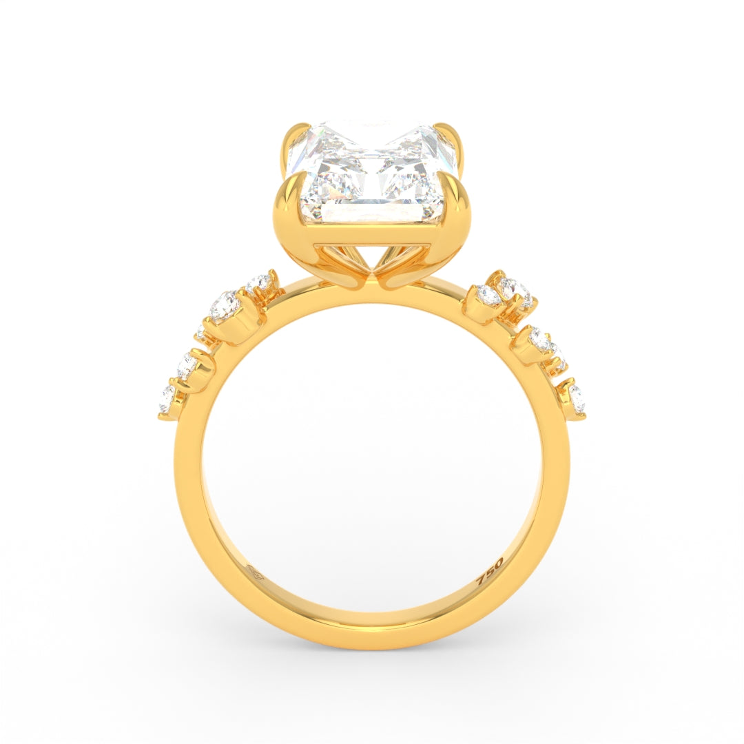 Layla Radiant Cut Diamond Engagement Ring With Accent Band