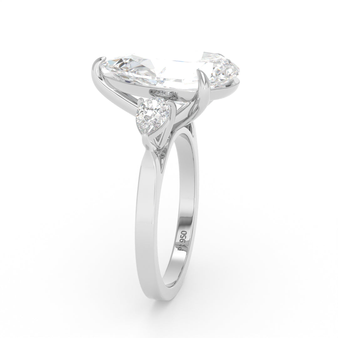Sofia Pear Cut Diamond Engagement Ring With A Pear Cut Side Diamonds