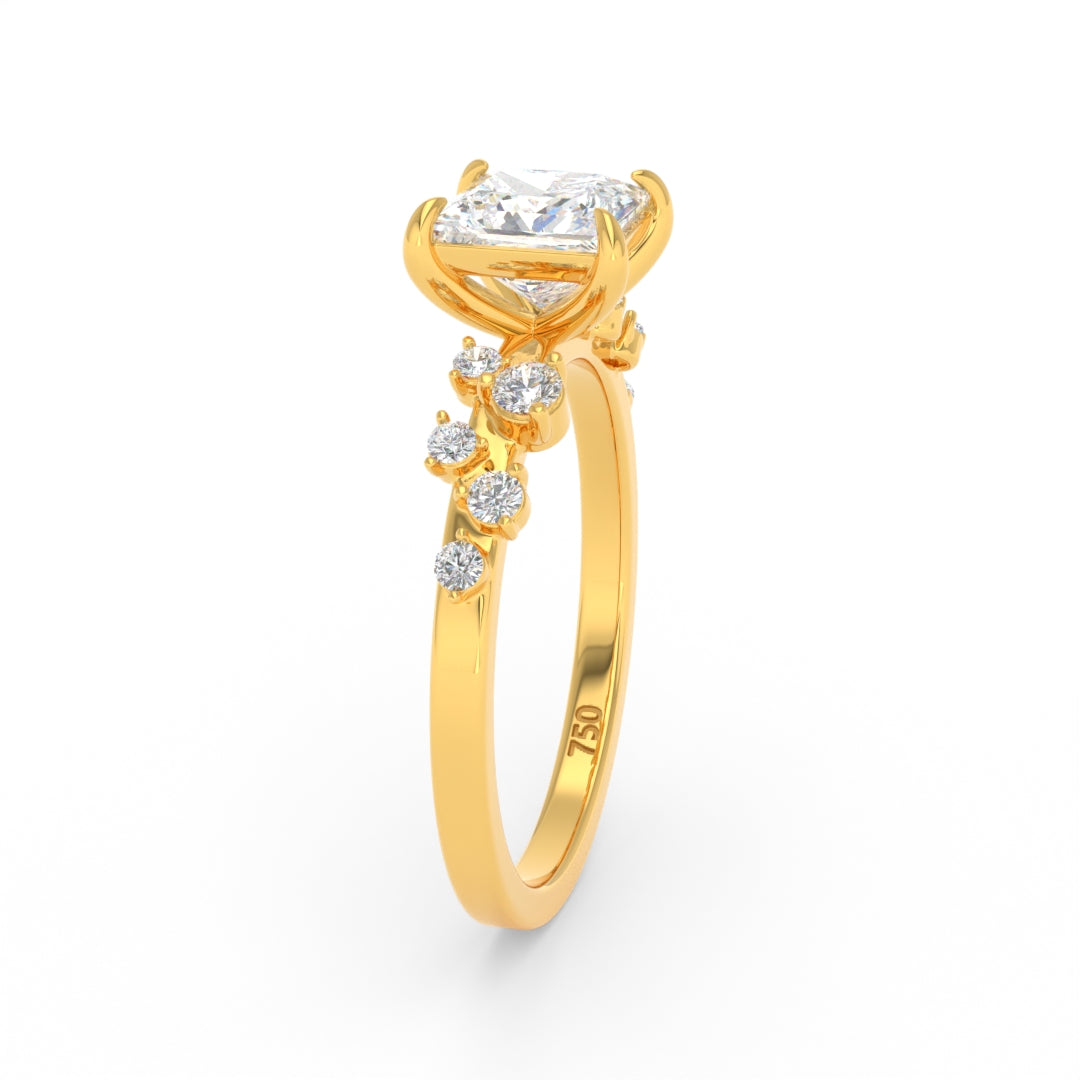 Layla Princess Cut Diamond Engagement Ring With Accent Band
