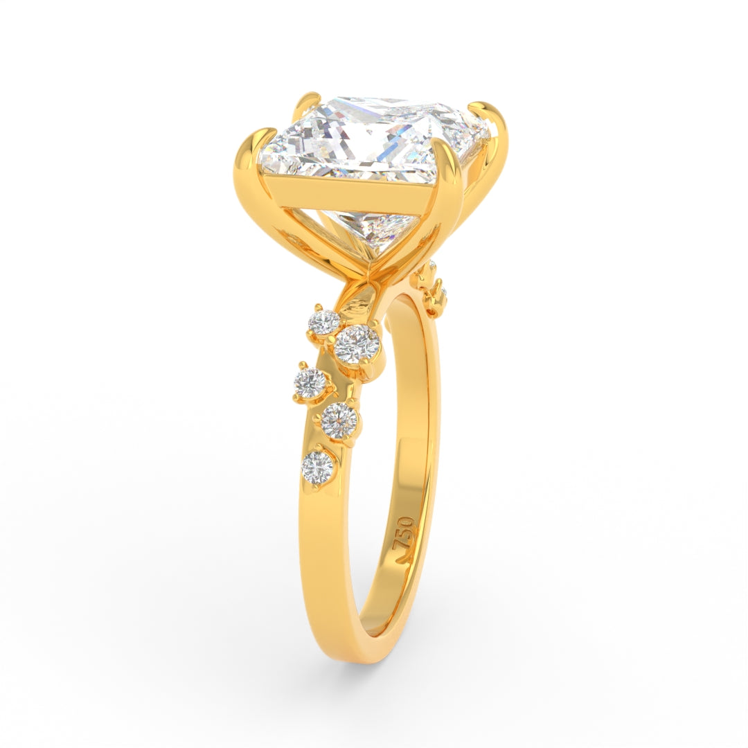 Layla Princess Cut Diamond Engagement Ring With Accent Band