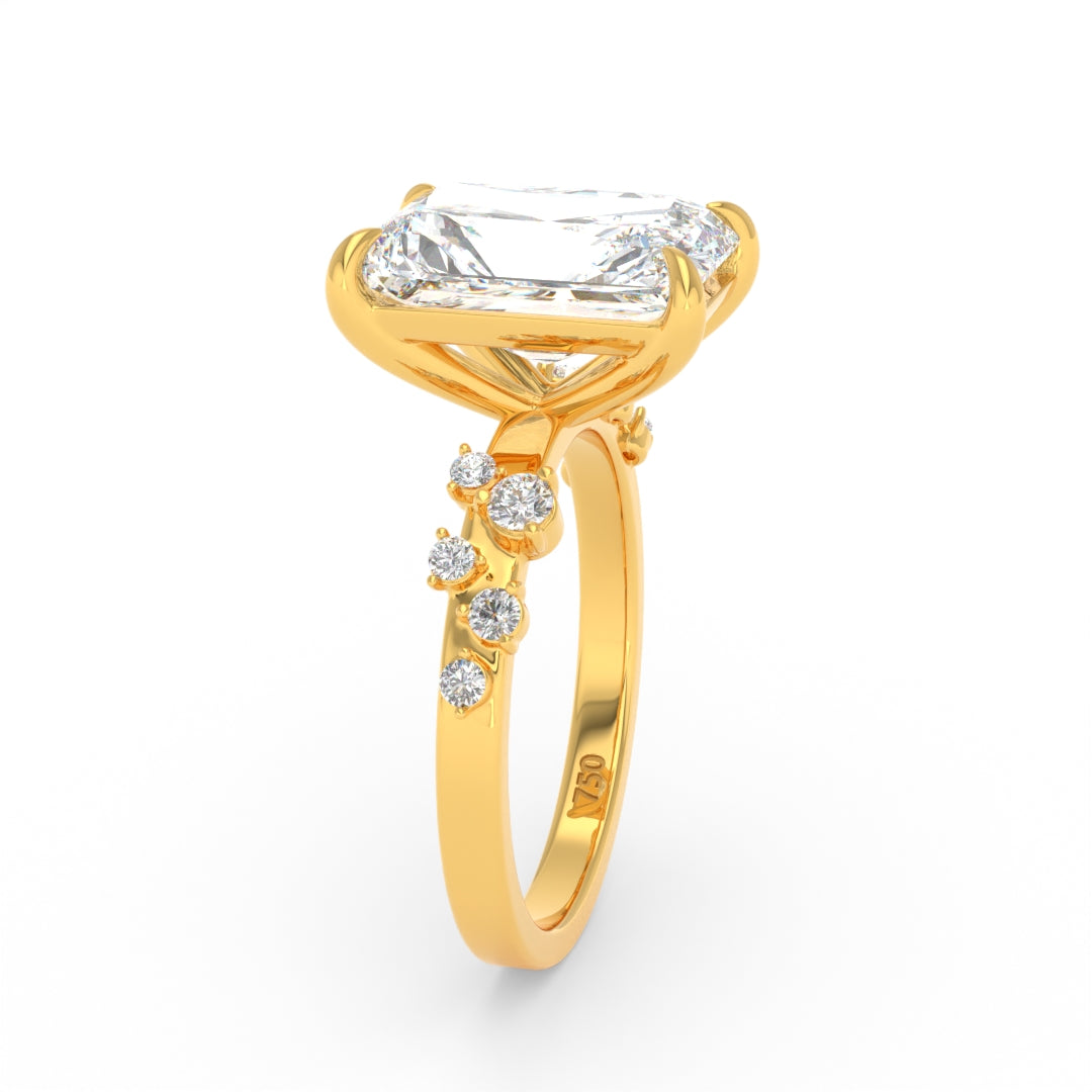 Layla Radiant Cut Diamond Engagement Ring With Accent Band