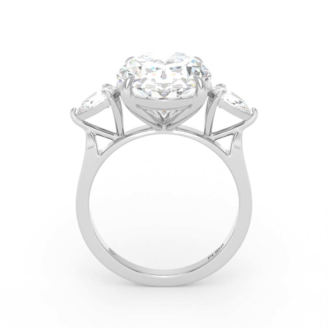 Sofia Oval Cut Diamond Engagement Ring With A Pear Cut Side Diamonds