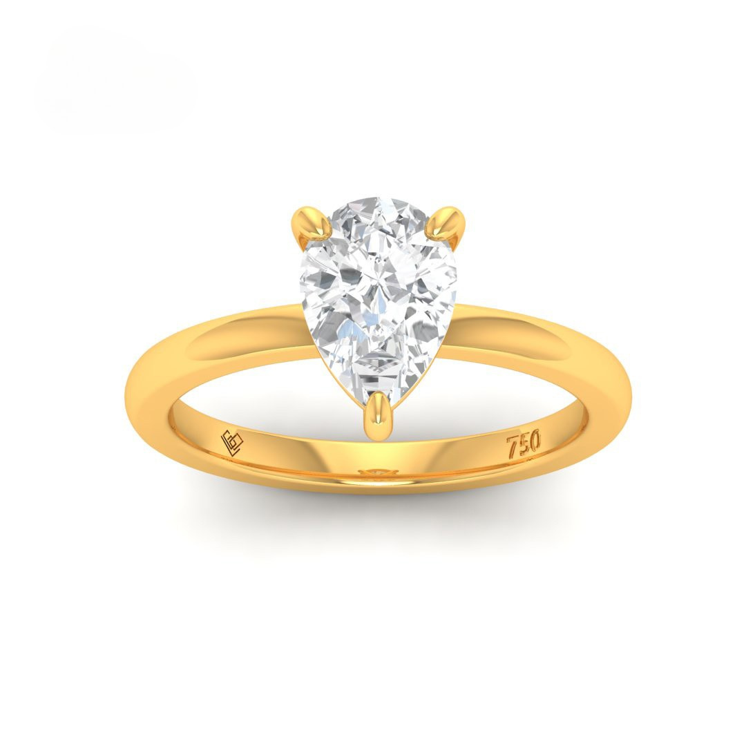 Noémie Solitaire Pear Cut With Diamond Engagement Ring