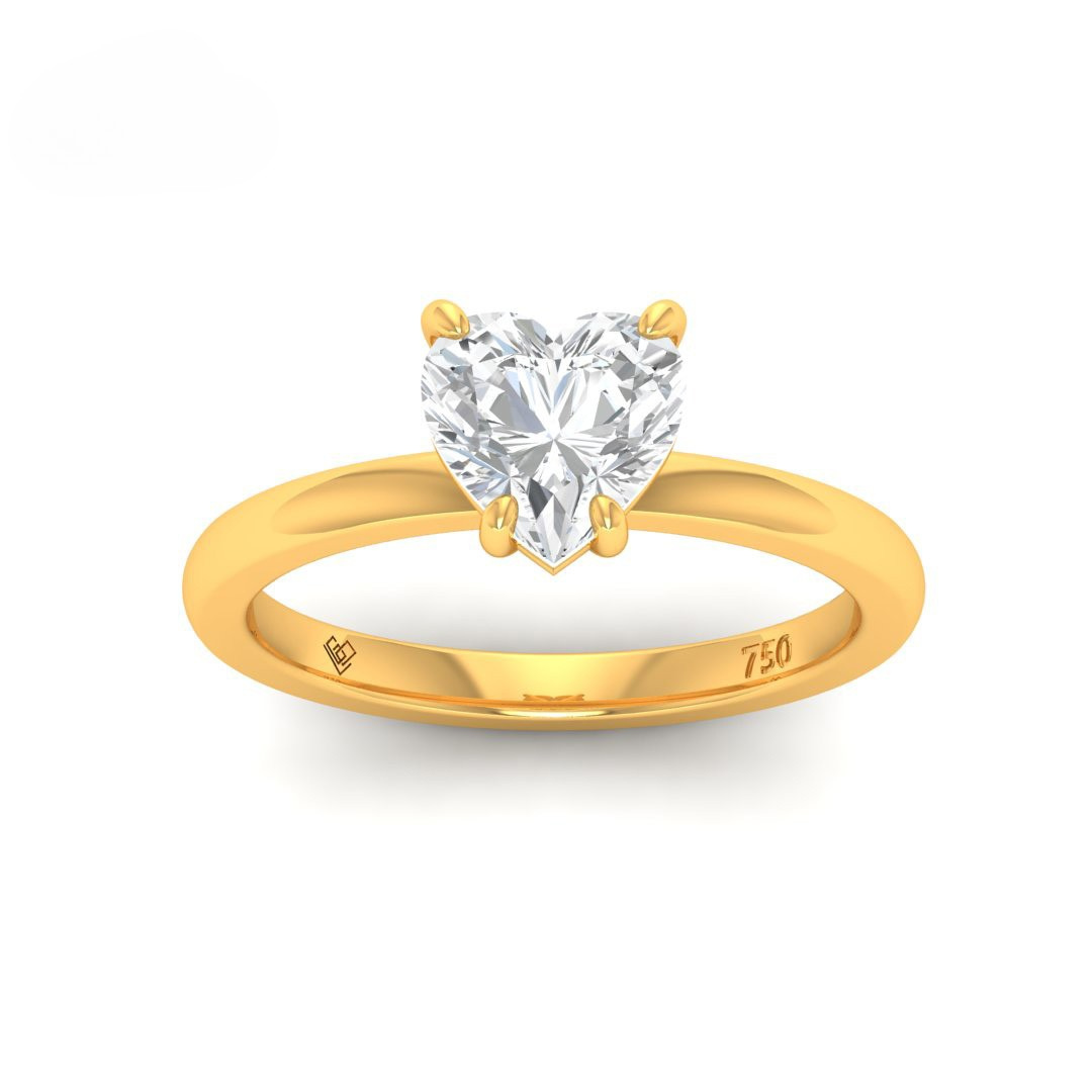 Noémie Solitaire Heart cut diamond engagement ring with 18k gold band and ethical lab-grown diamond