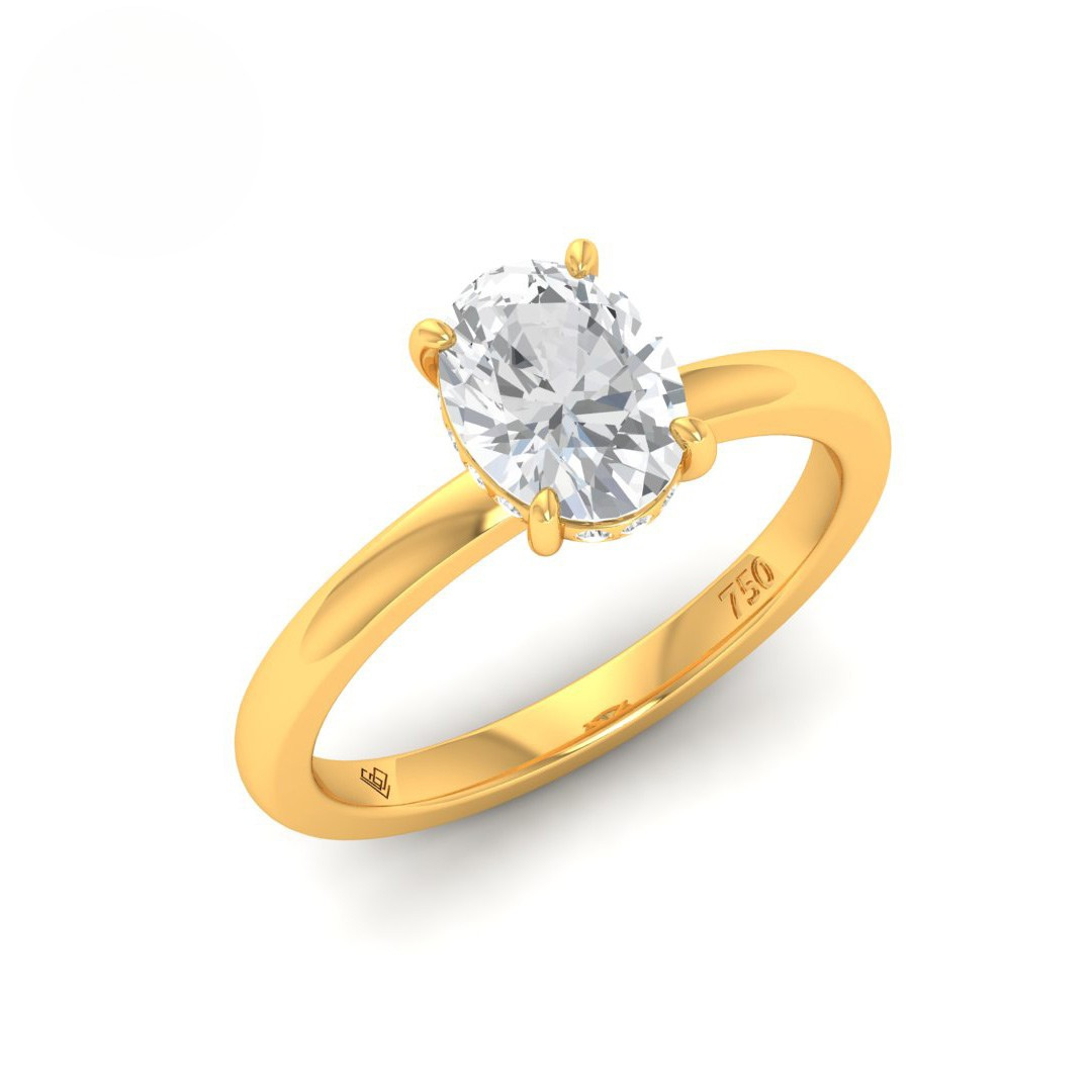 Léa Oval Cut Diamond With Hidden Halo Engagement Ring