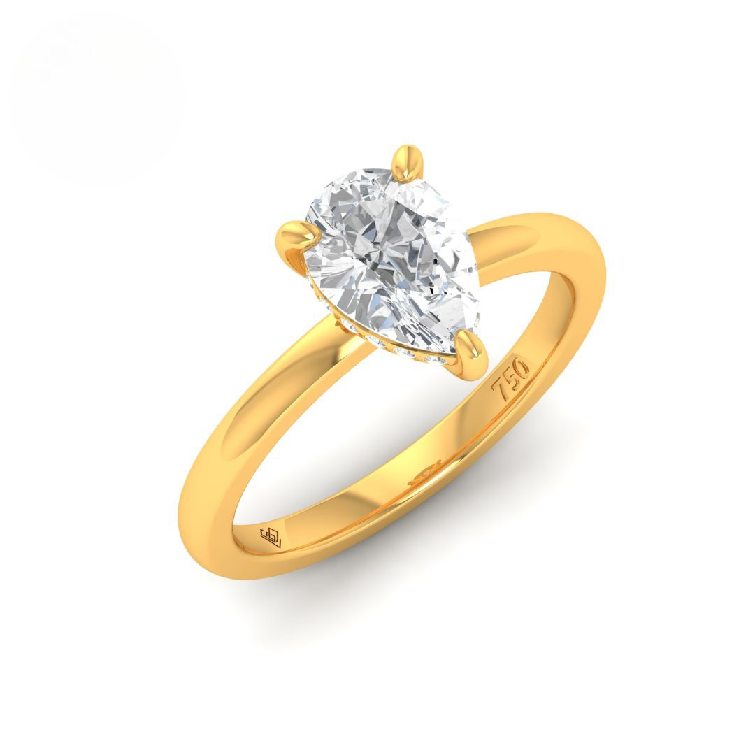 Léa Pear Cut Diamond With Hidden Halo Engagement Ring