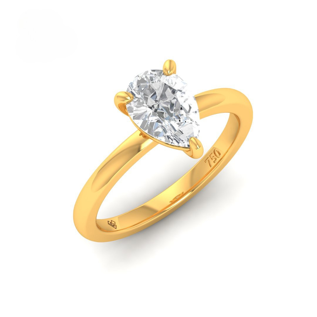 Noémie Solitaire Pear Cut With Diamond Engagement Ring