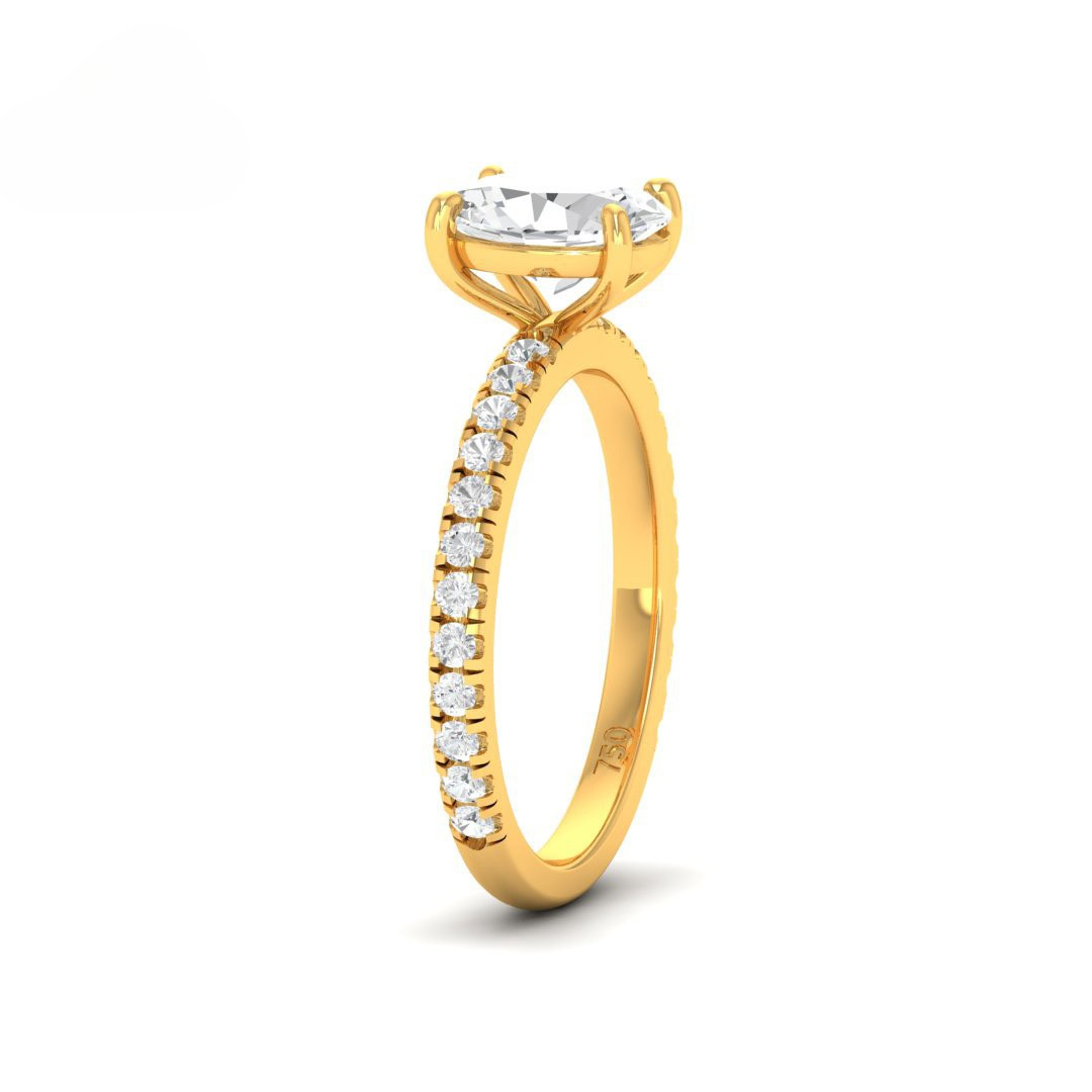 Abigail Oval With Diamond Band Engagement Ring