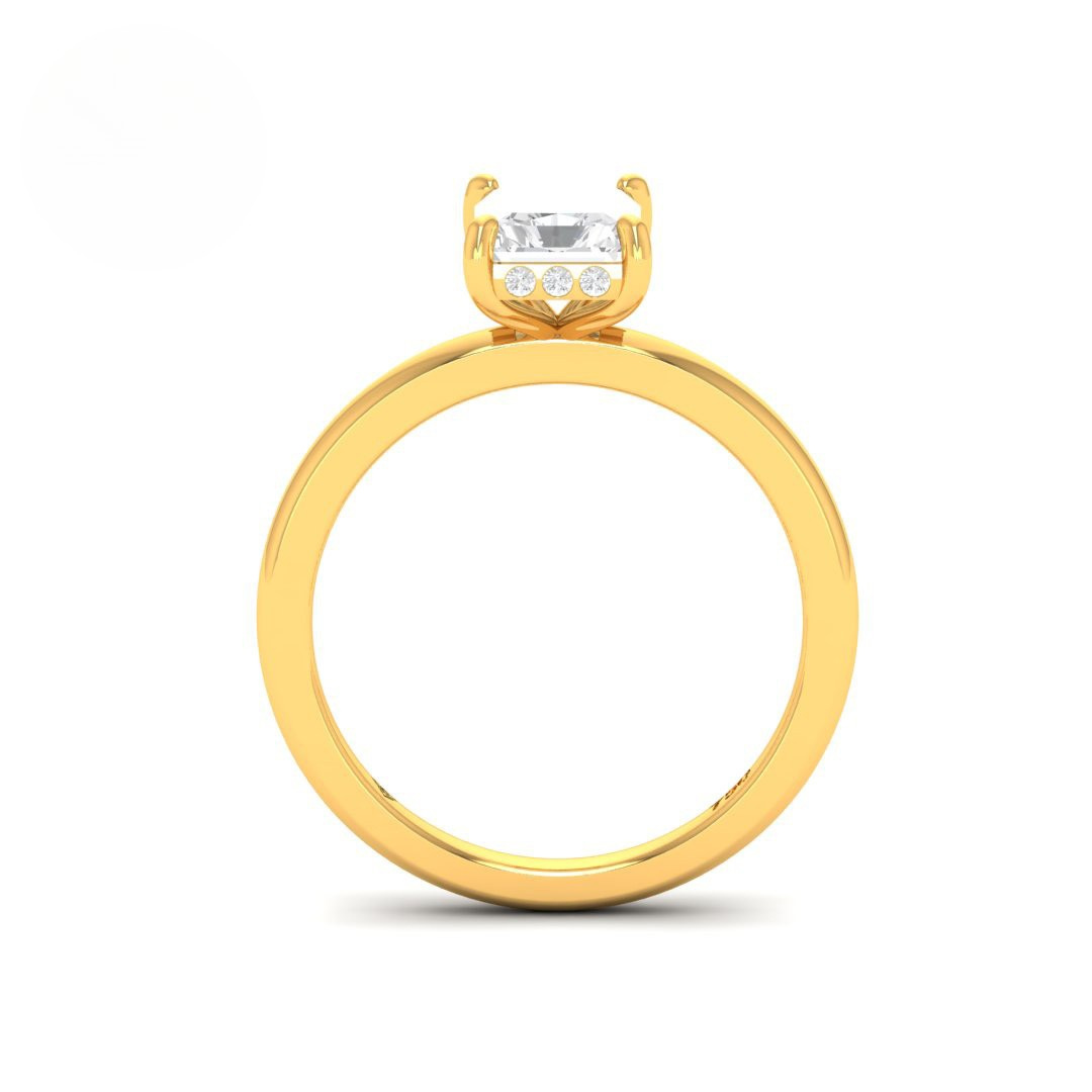 Léa Radiant Cut Diamond With Hidden Halo Engagement Ring