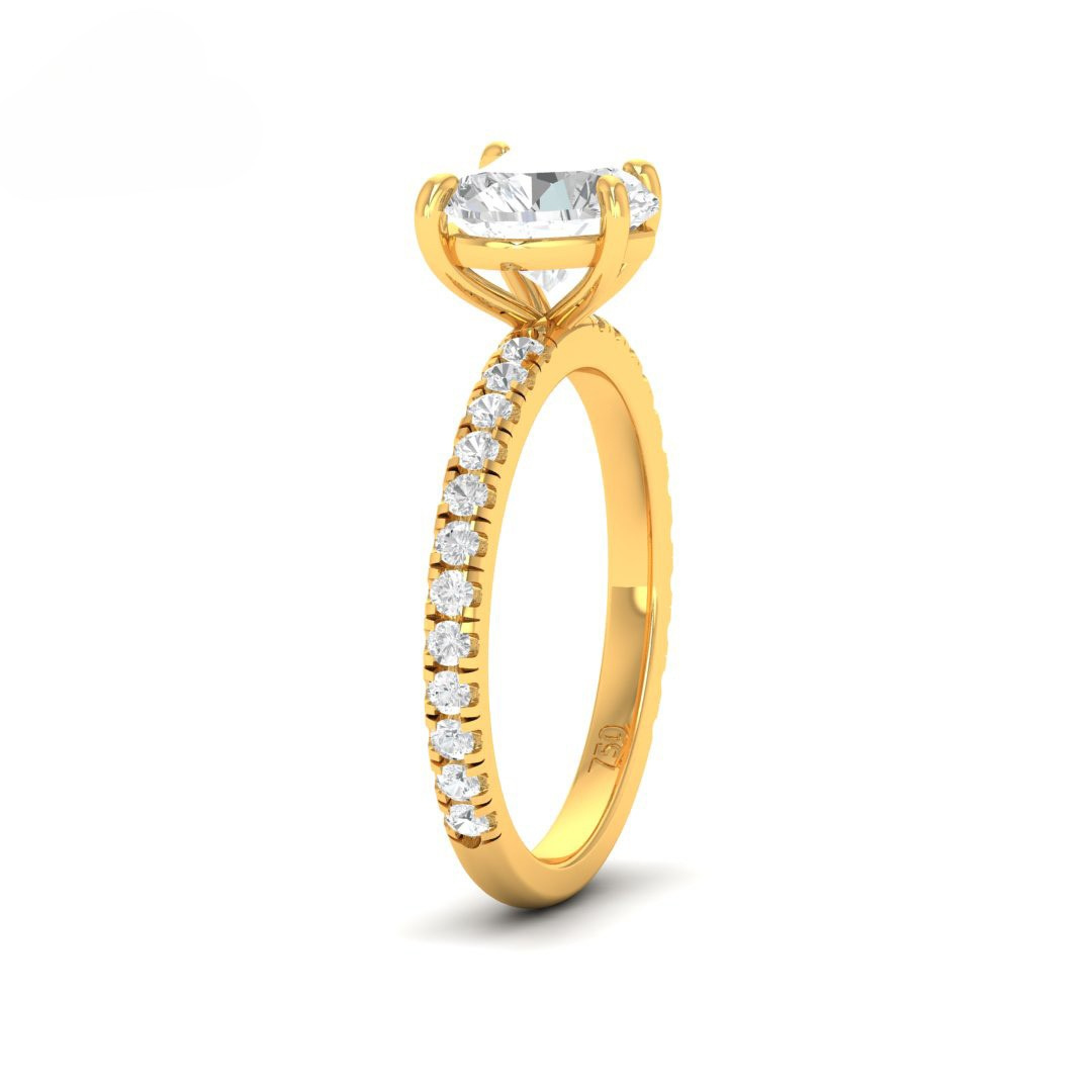 Abigail Heart With Diamond Band Engagement Ring