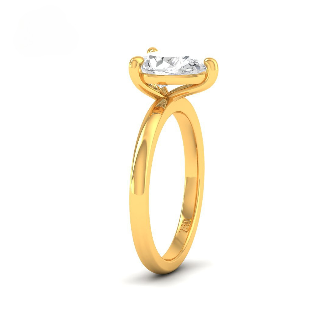 Noémie Solitaire Pear Cut With Diamond Engagement Ring
