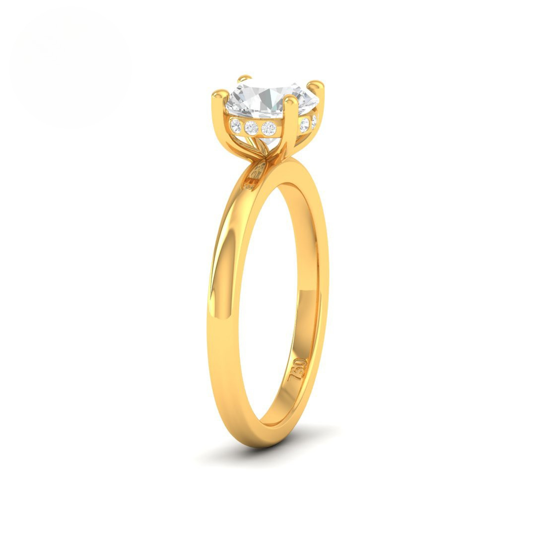 Léa Round Cut Diamond With Hidden Halo Engagement Ring