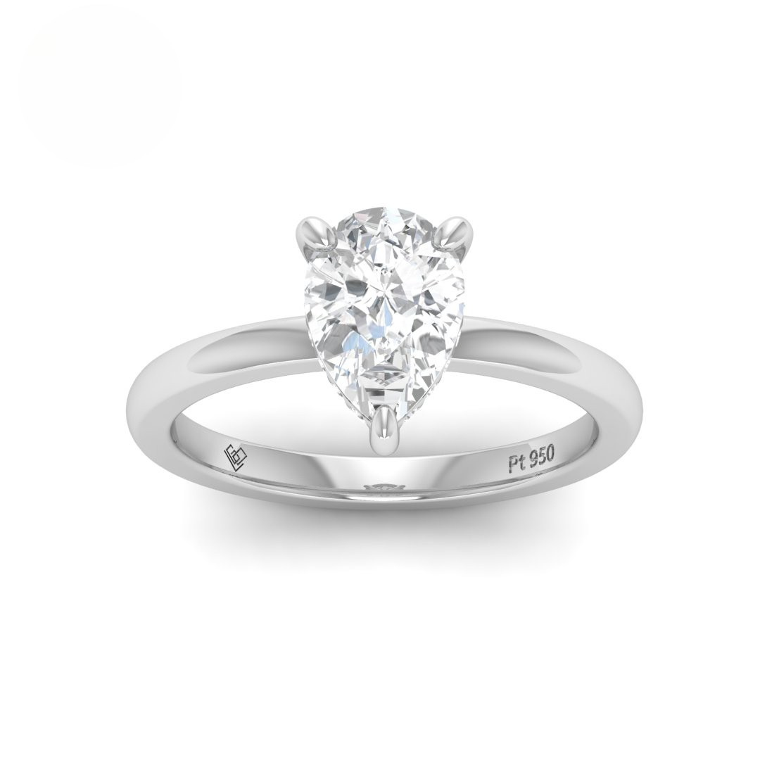 Léa Pear Cut Diamond With Hidden Halo Engagement Ring