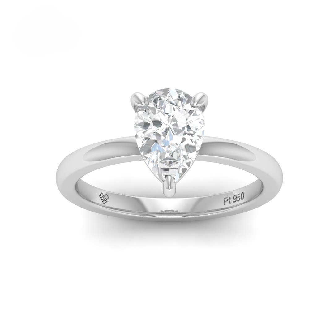 Noémie Solitaire Pear Cut With Diamond Engagement Ring