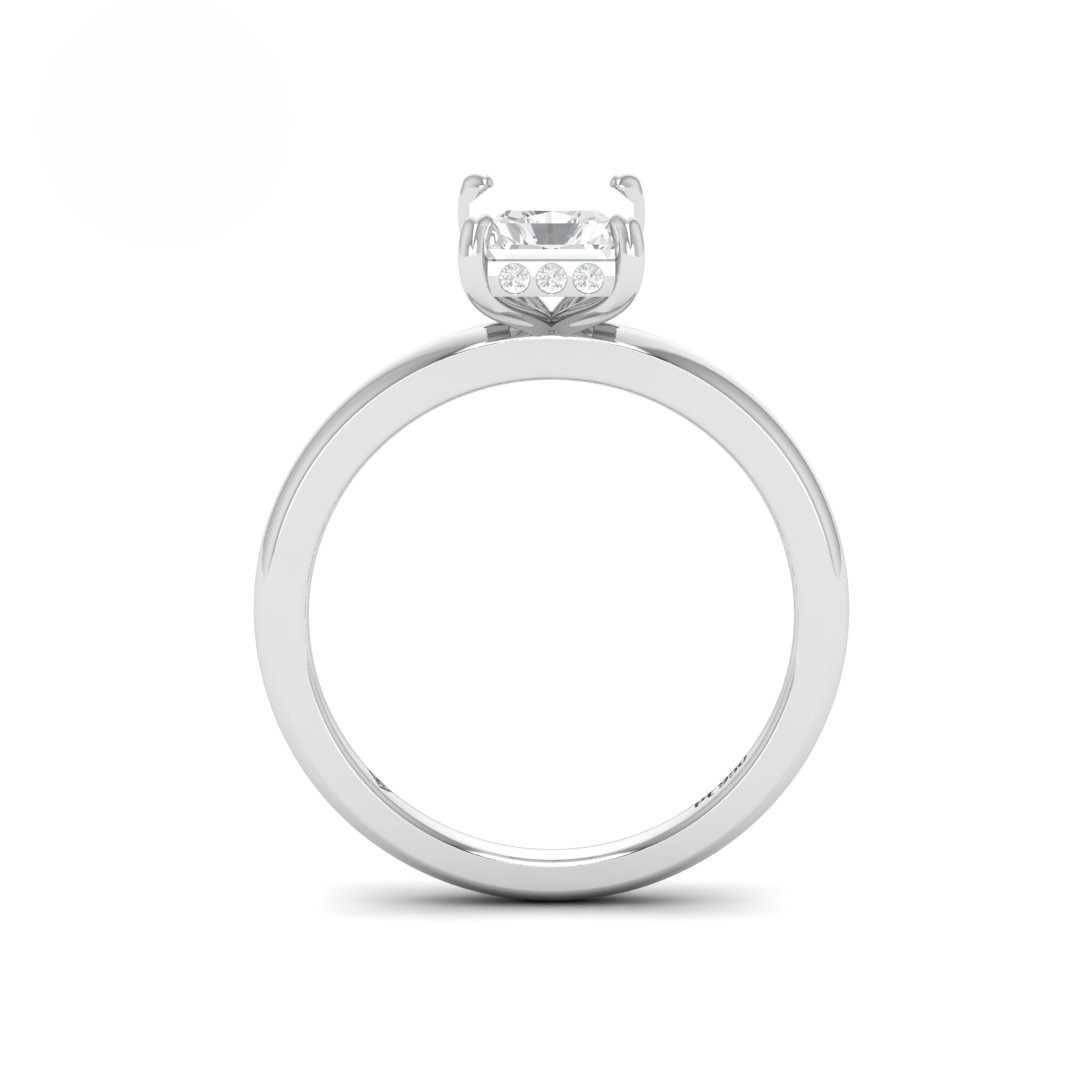 Léa Radiant Cut Diamond With Hidden Halo Engagement Ring