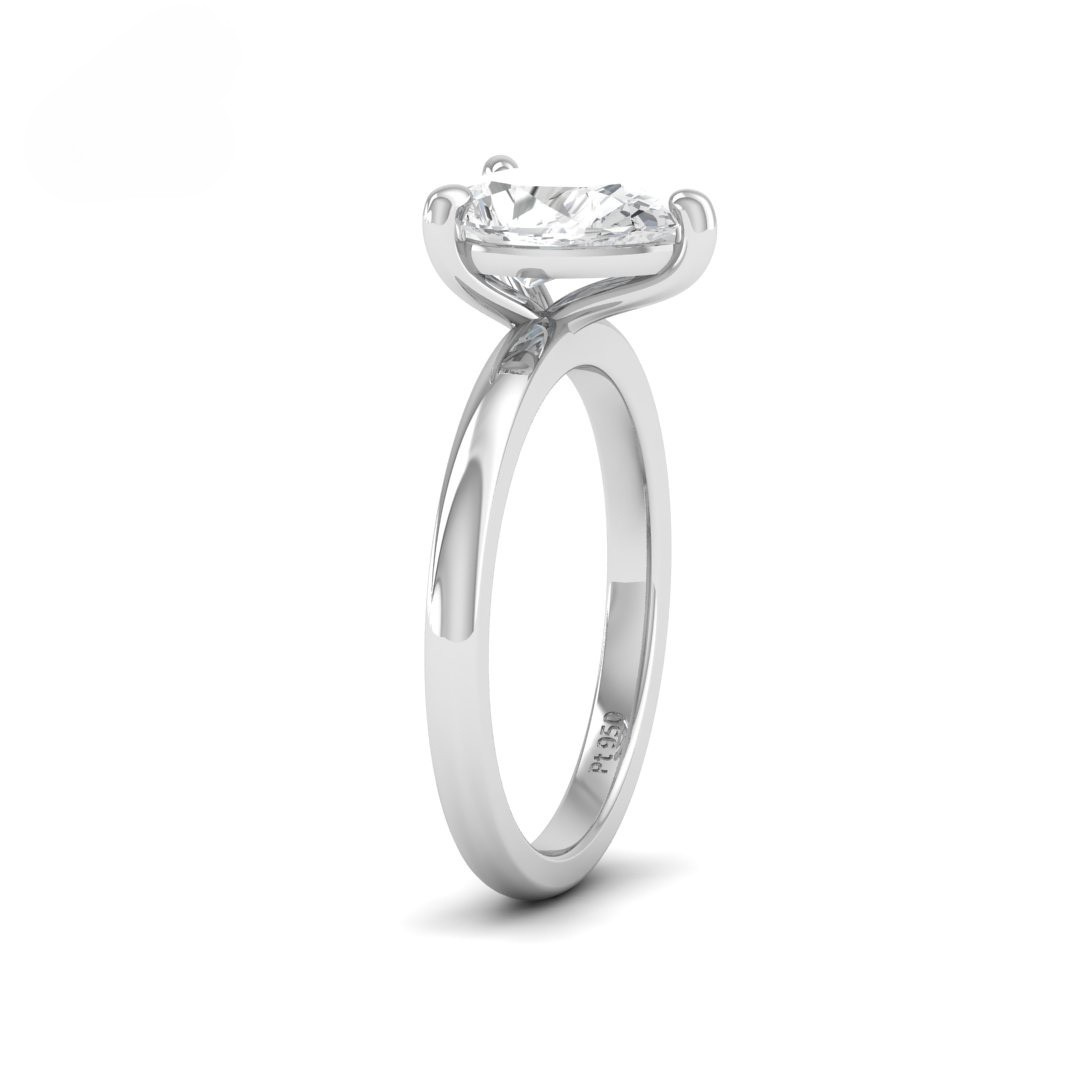 Noémie Solitaire Pear Cut With Diamond Engagement Ring