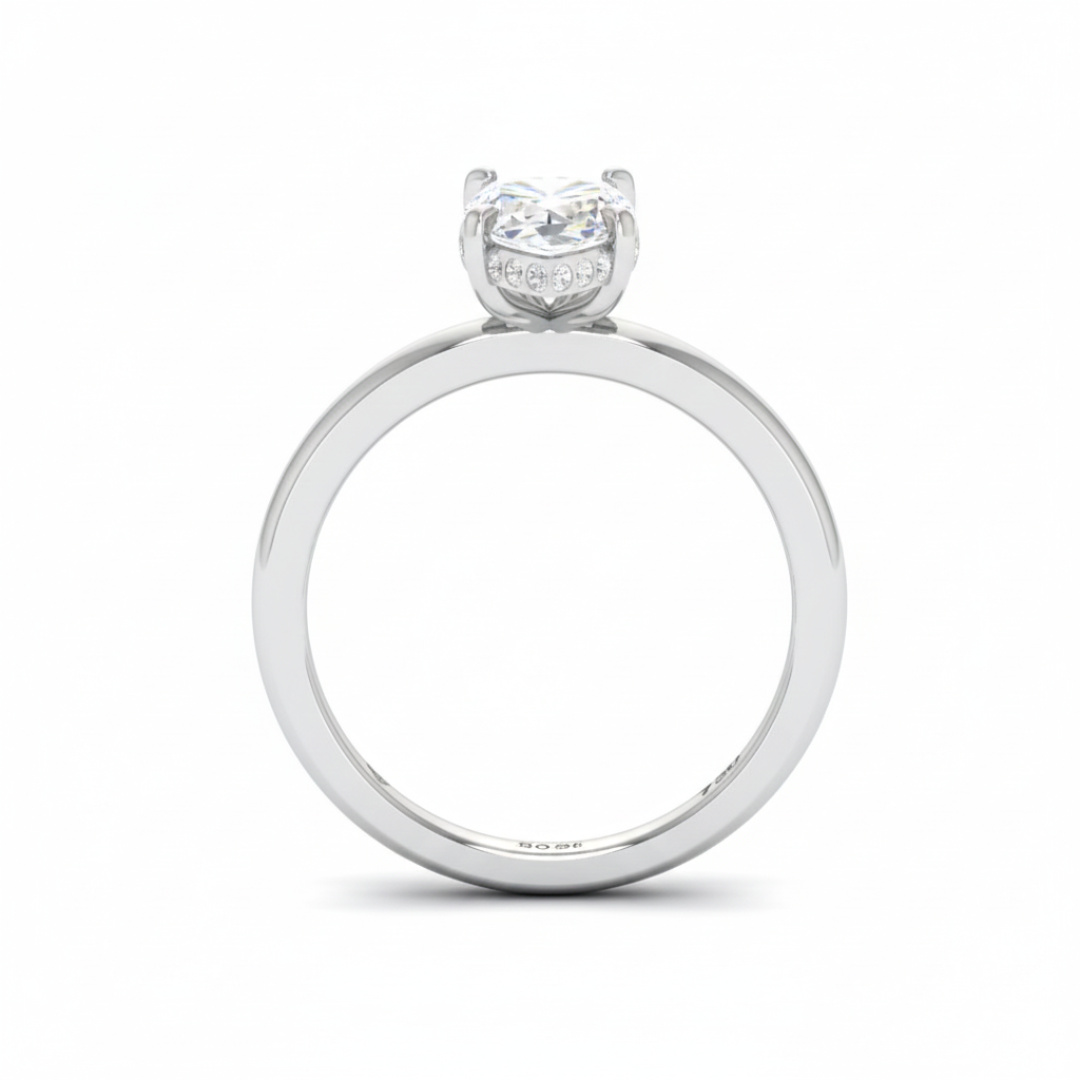 Léa Marquise Cut Diamond With Hidden Halo Engagement Ring
