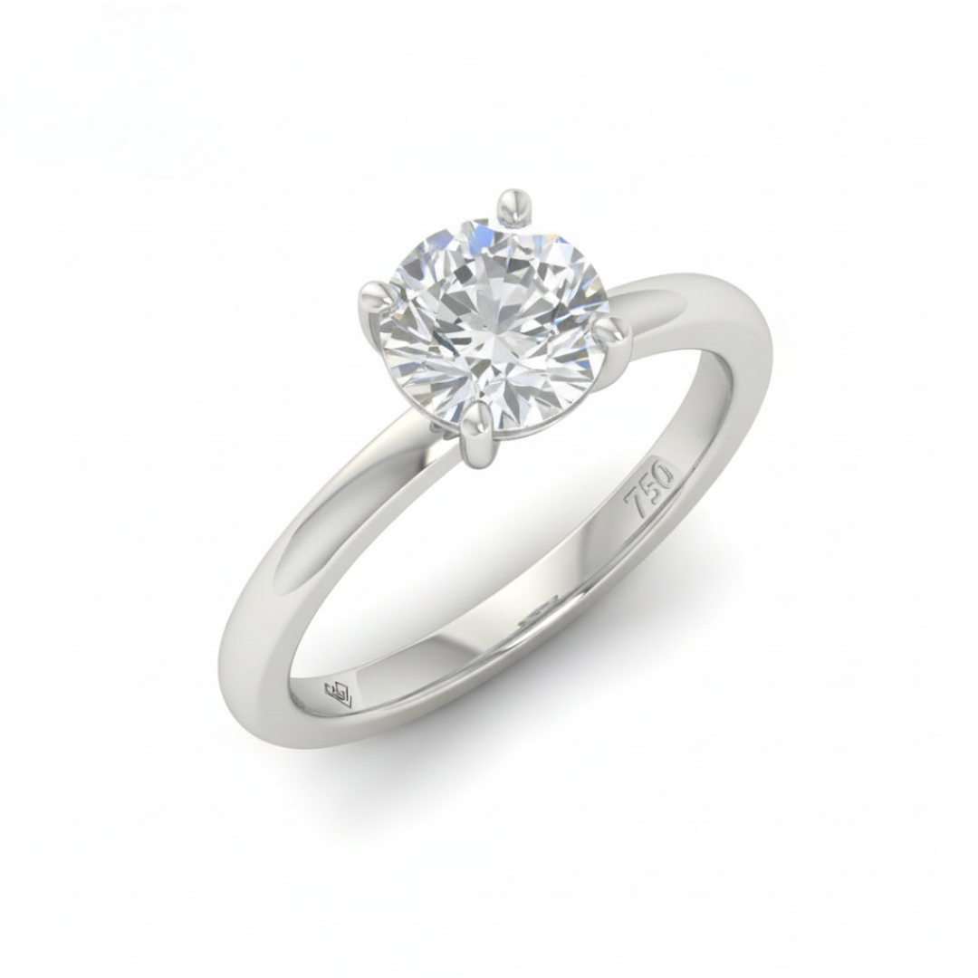 Noémie Solitaire Round Cut With Diamond Engagement Ring