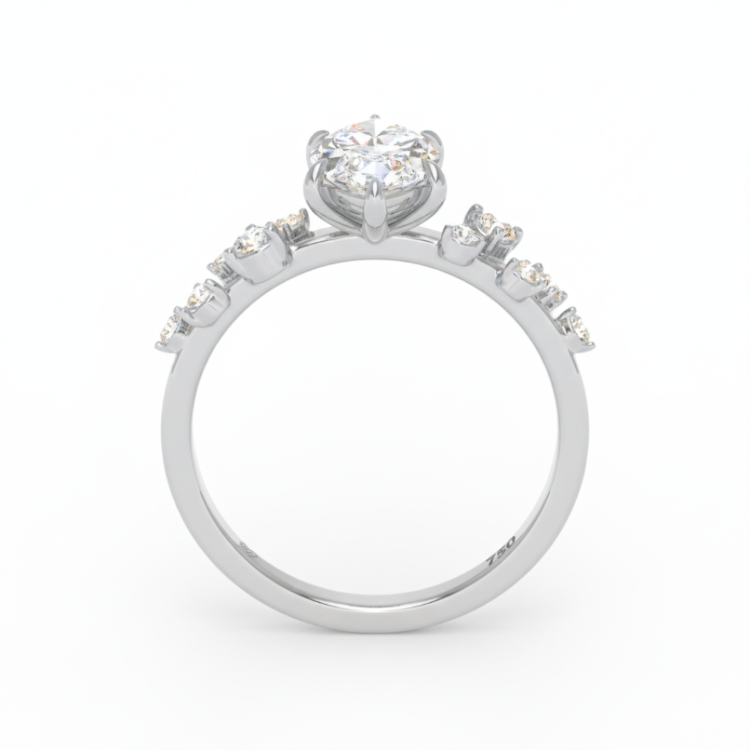 Layla Marquise Cut Diamond Engagement Ring With Accent Band