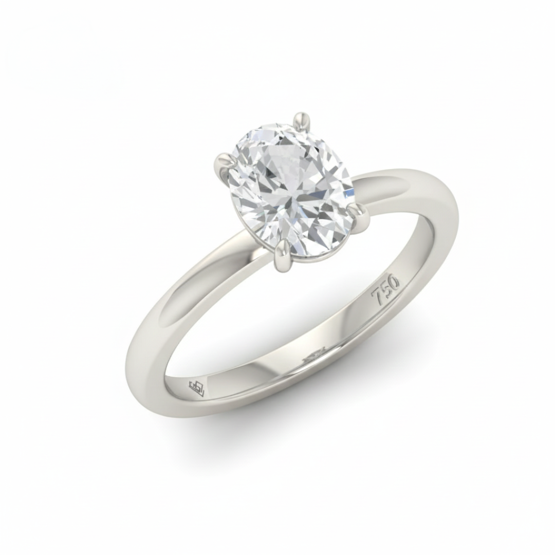 Bague de fiançailles Noémie Solitaire ovale avec diamant