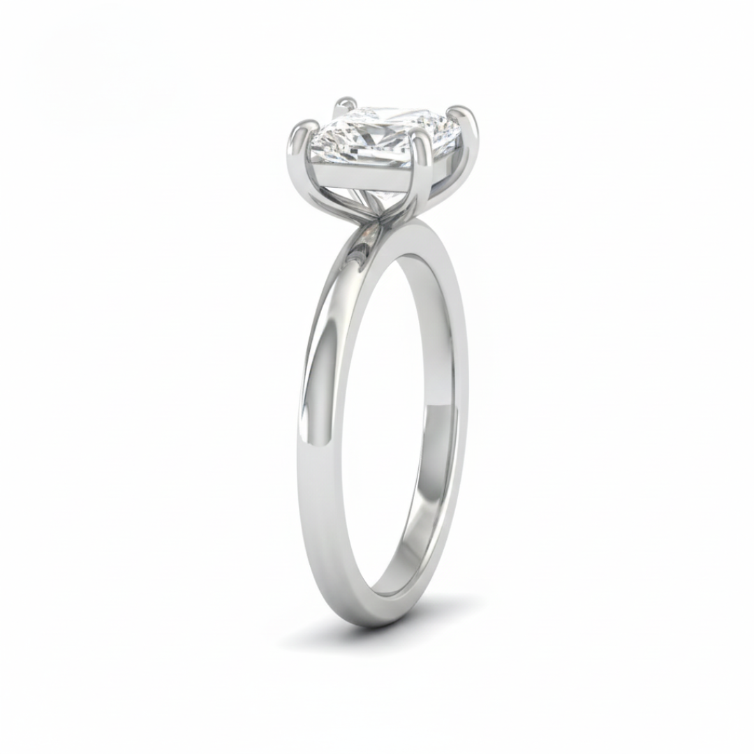Noémie Solitaire Princess Cut With Diamond Engagement Ring