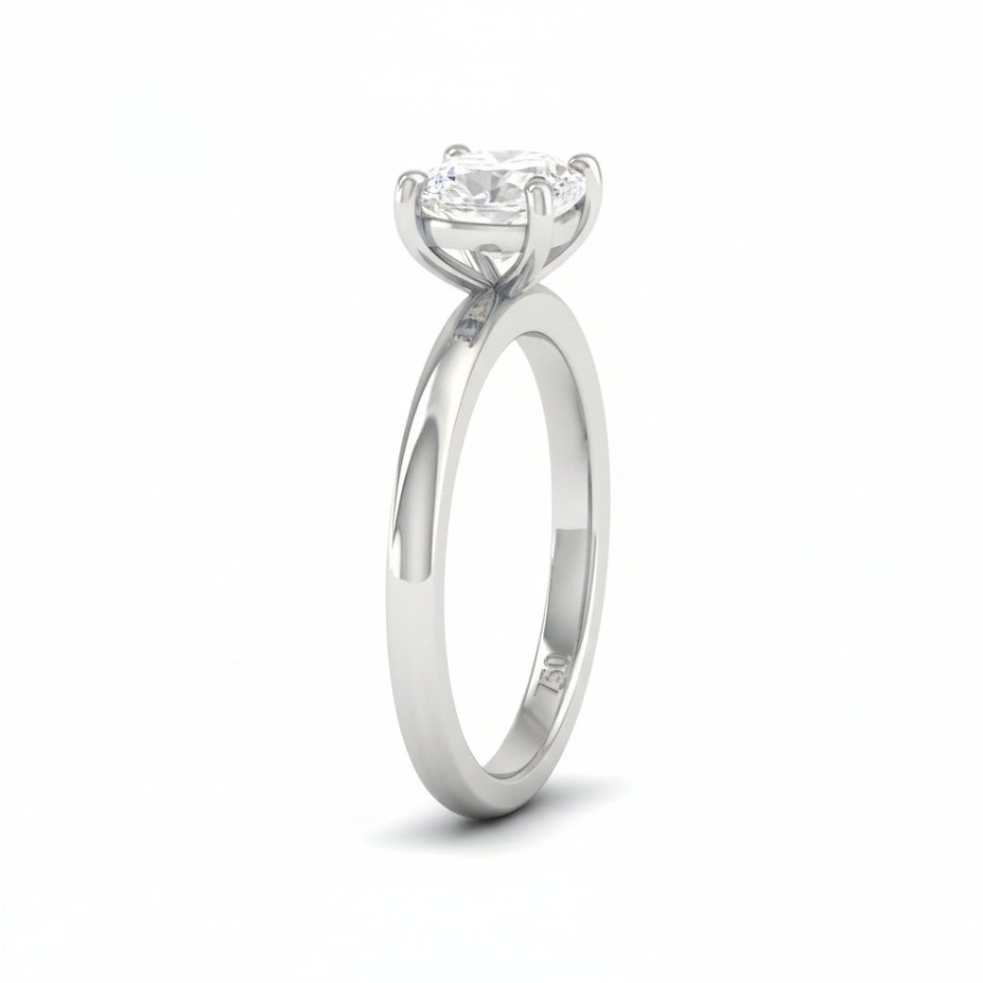 Noémie Solitaire Cushion Cut With Diamond Engagement Ring